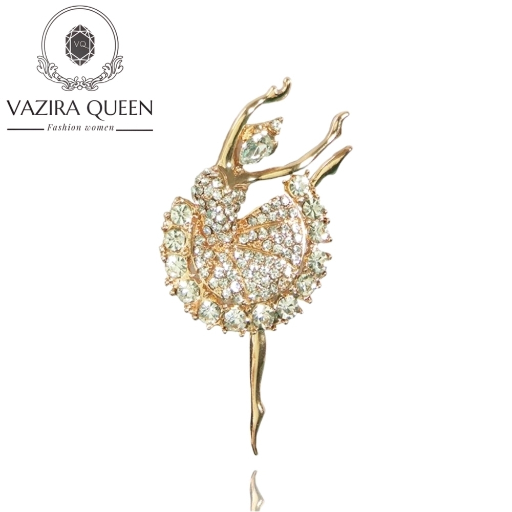VQ Crystals Ballerina Girl Brooch